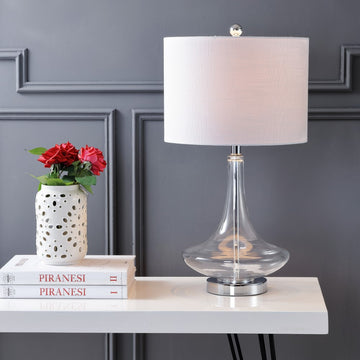Cecile 25.5" Glass Teardrop LED Table Lamp - JONATHAN Y